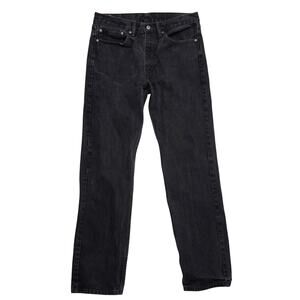Levi's 505 Black Jeans Men's W34 L34 Straight Fit Made in Indonesia